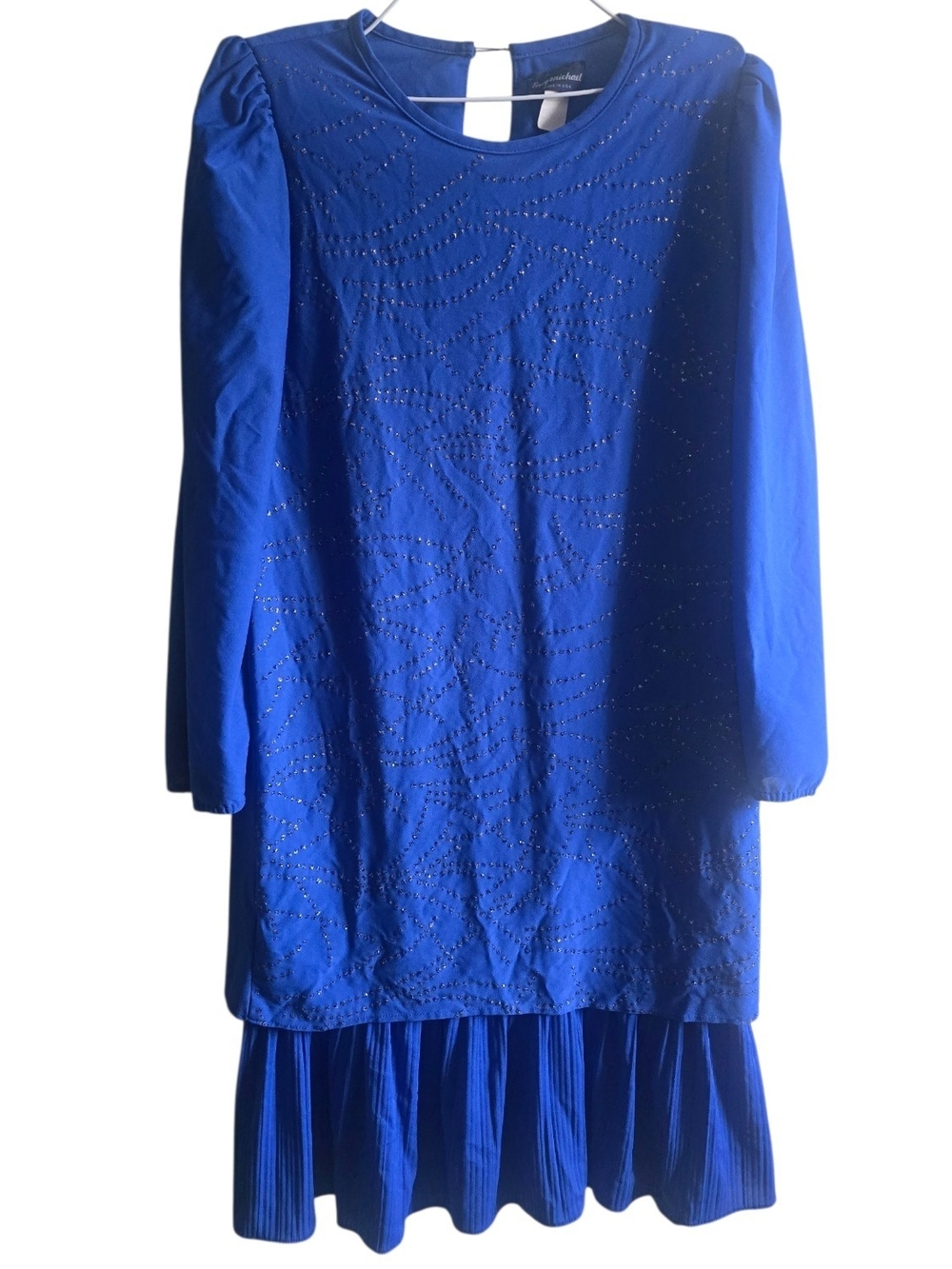 Vintage Greg Michael Royal Blue Embellished Drop-Waist Flapper Dress